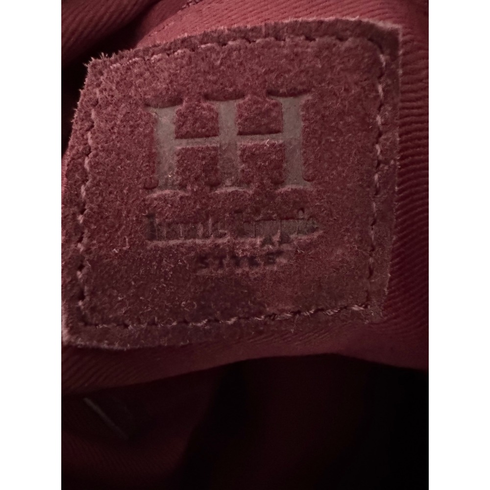 Haute Hippie Burgundy Suede Fringe Shoulder Bag Boho Western Hobo Slouchy Wine - Picture 11 of 15